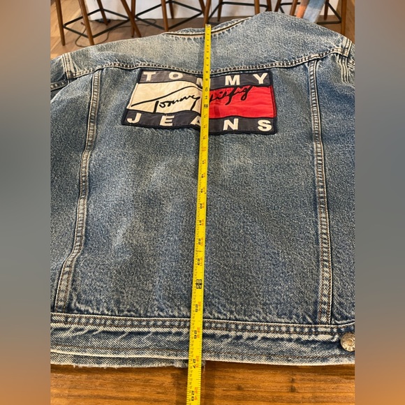Vintage Rare Tommy Hilfiger Denim Jacket Big Logo Tommy Jeans Flag VTG Trucker - Picture 8 of 10